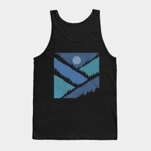 Forest Landscape Mountains Moon Tank Top